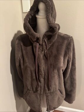 Others Follow Zip up hooded Teddy Jacket with Kangaroo pockets